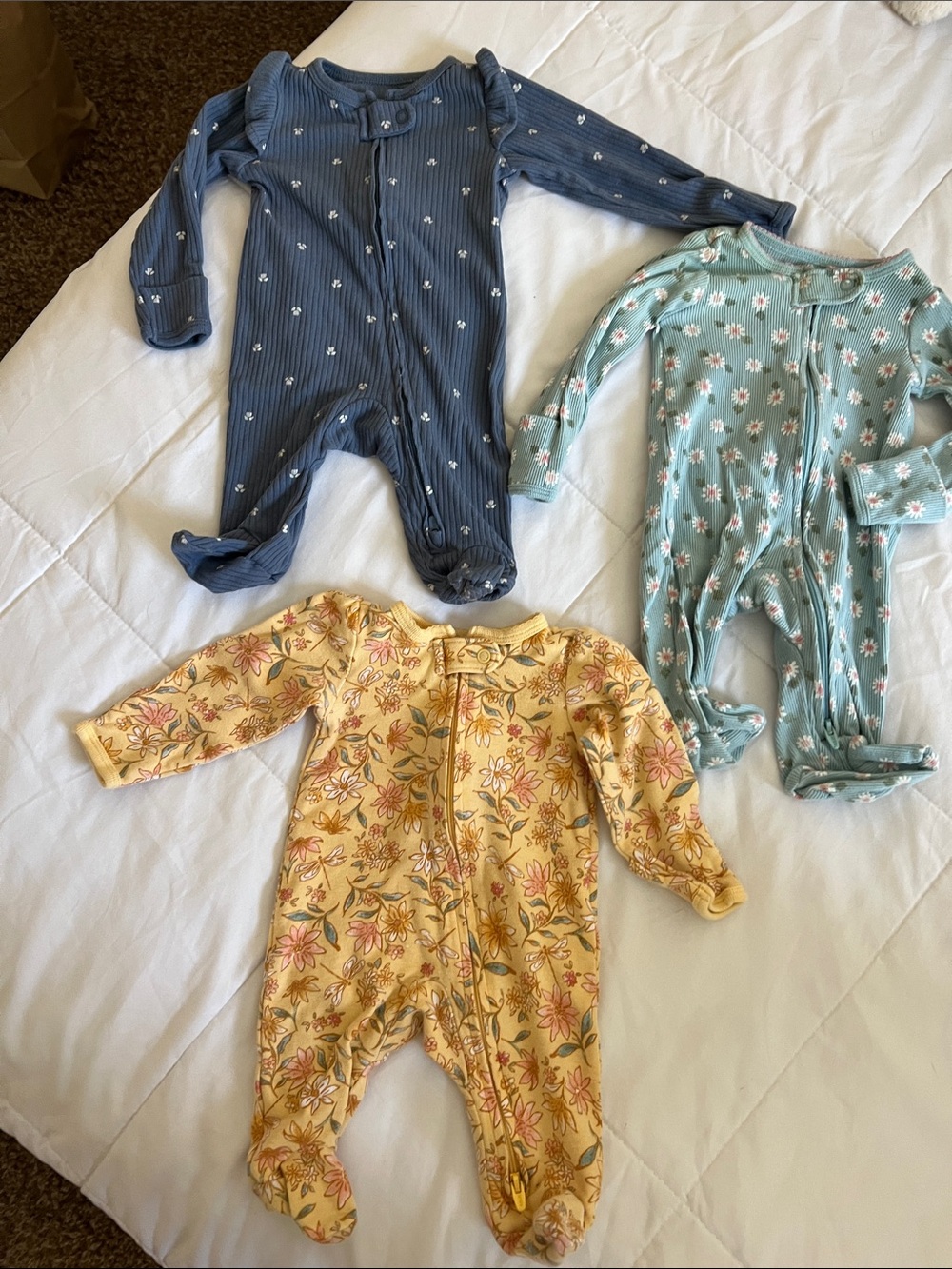 Three Carter's Footed One-Piece Pajama